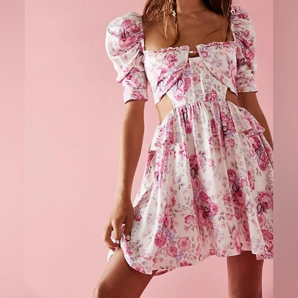 lucia mini dress For Love And Lemons | Dresses | For Love Lemons White And Pink Floral Lucia  Mini Dress Size L